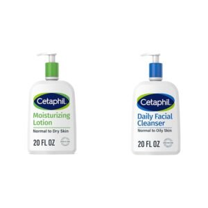 Cetaphil Hydrating Body Moisturizer (20 oz) — Gentle Lotion for All Skin Types, Including Sensitive; Daily Facial Cleanser (20 oz) for Sensitive, Combination-to-Oily Skin