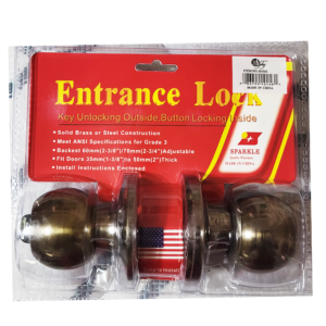 Lofy Gold Oval Keyed Entry Door Knob Lockset