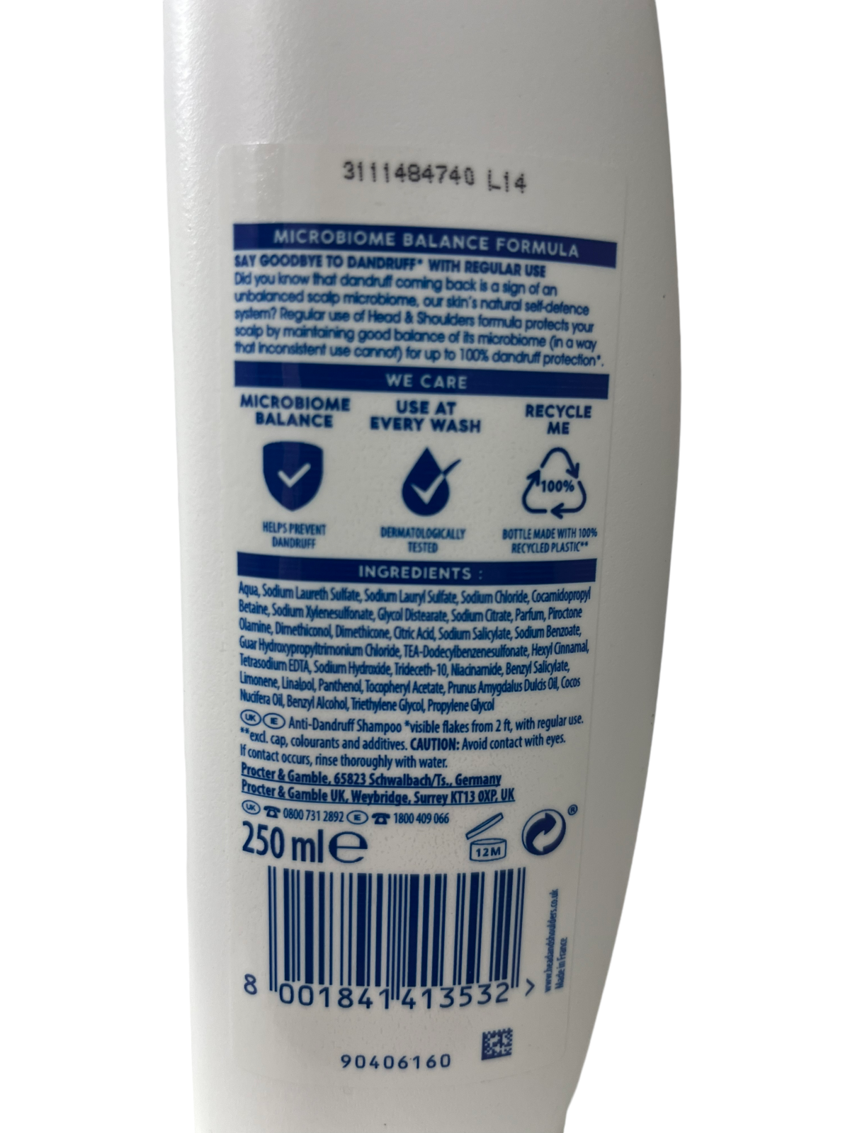 Head & Shoulders Microbiome Balance Anti-Dandruff Shampoo with Coconut Oil, 250 ml - Image 6